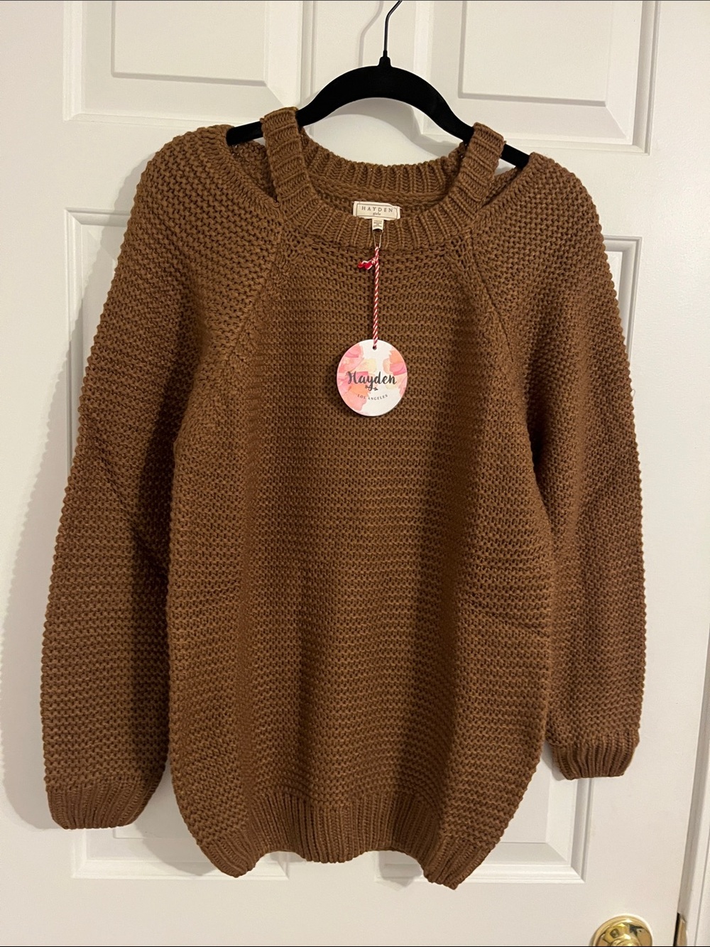 Hayden Chestnut Brown Chunky Crewneck Sweater